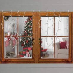 Northlight 300 Count Clear Mini Icicle Christmas Lights 18ft White Wire -Northlight Shop northlight icicle lights 34294789 4f 1000