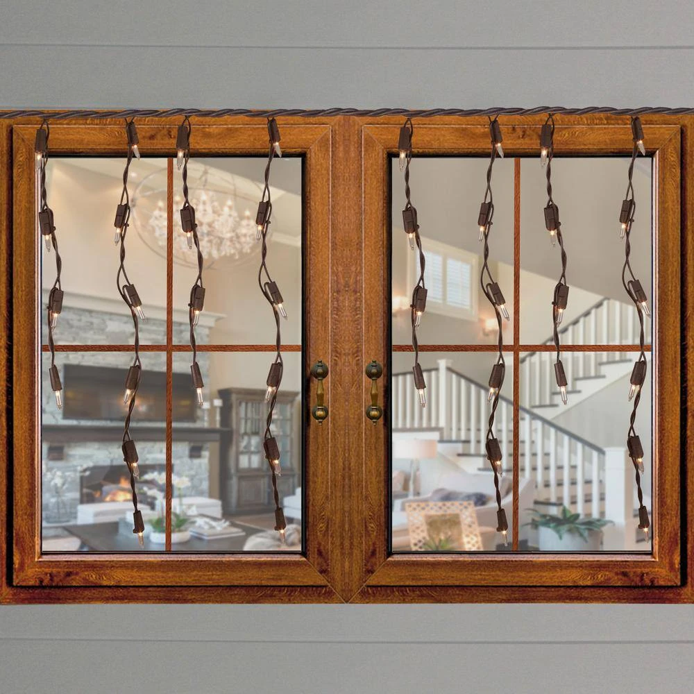 Northlight 3.5 Ft. Brown Wire 100-Count Clear Mini Icicle Christmas Light 5 Northlight 3.5 Ft. Brown Wire 100-Count Clear Mini Icicle Christmas Light - Image 5