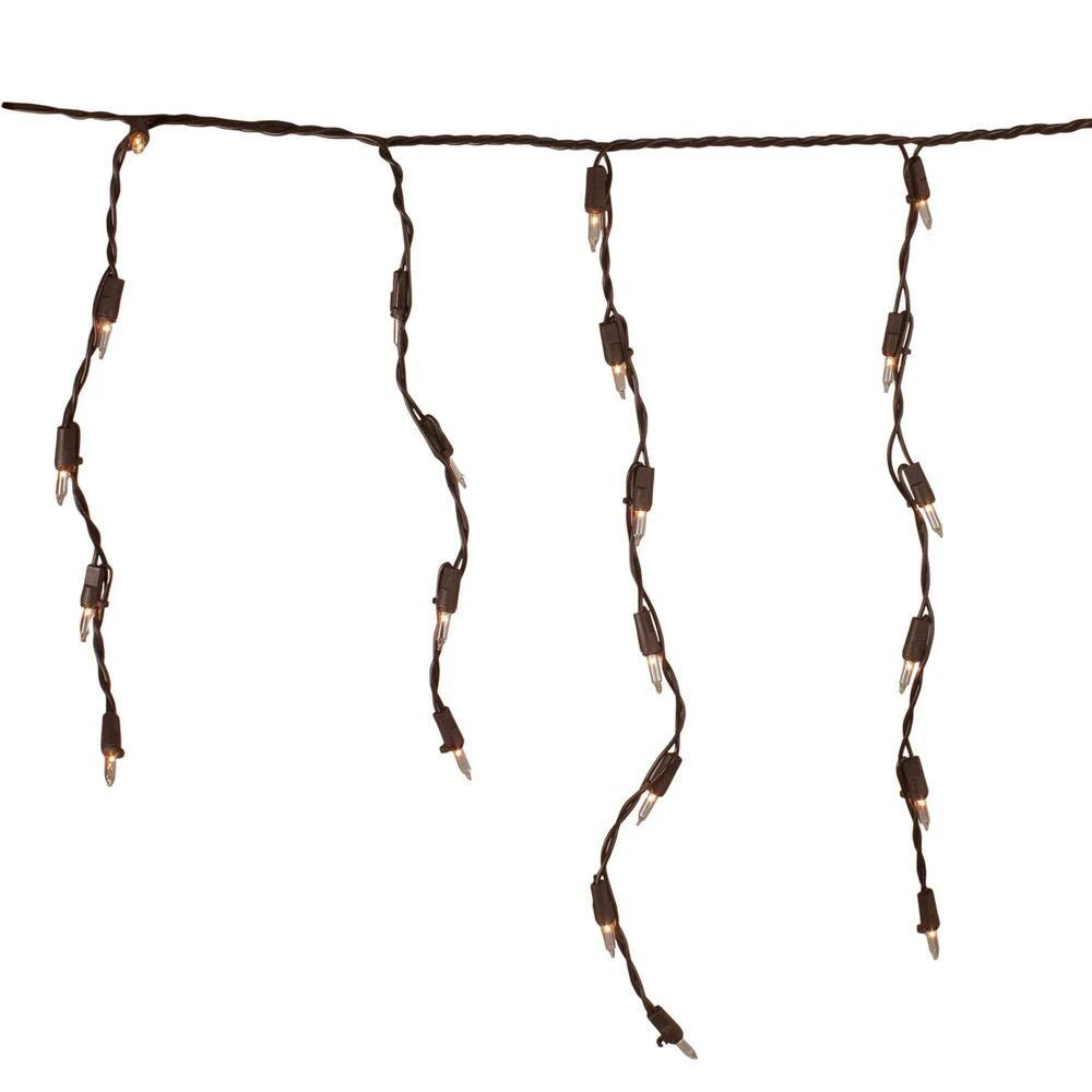 Northlight 3.5 Ft. Brown Wire 100-Count Clear Mini Icicle Christmas Light 1 Northlight 3.5 Ft. Brown Wire 100-Count Clear Mini Icicle Christmas Light