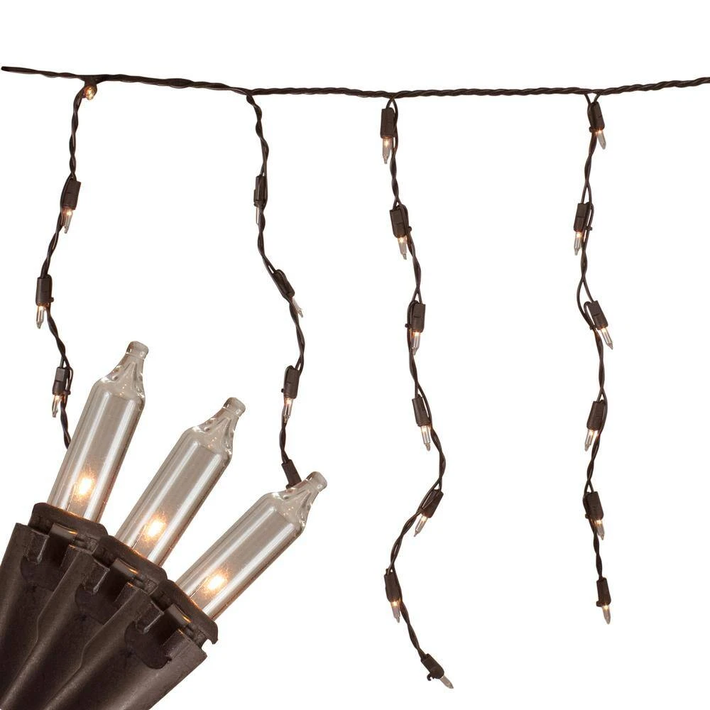 Northlight 3.5 Ft. Brown Wire 100-Count Clear Mini Icicle Christmas Light 2 Northlight 3.5 Ft. Brown Wire 100-Count Clear Mini Icicle Christmas Light - Image 2