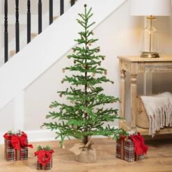 Northlight 4'-Clear Lights Pre-lit Artificial Christmas Tree With Pinecones And Burlap Base -Northlight Shop northlight pre lit christmas trees 35835129 31 1000