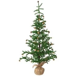 Northlight 4'-Clear Lights Pre-lit Artificial Christmas Tree With Pinecones And Burlap Base