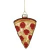 Northlight 3.25 In. Beige Red And Brown Pepperoni Pizza Slice Glass Christmas Ornament -Northlight Shop northlight single christmas ornaments 34294721 64 1000