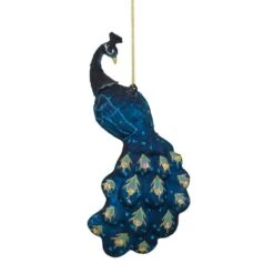 Northlight 6.25 In. Blue And Turquoise Glass Peacock Christmas Ornament