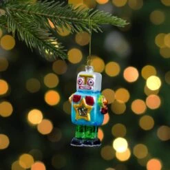 Northlight 4.75 In. Multi-Colored Glass Robot Christmas Ornament 9 Northlight 4.75 In. Multi-Colored Glass Robot Christmas Ornament -Northlight Shop northlight single christmas ornaments 34294752 31 1000