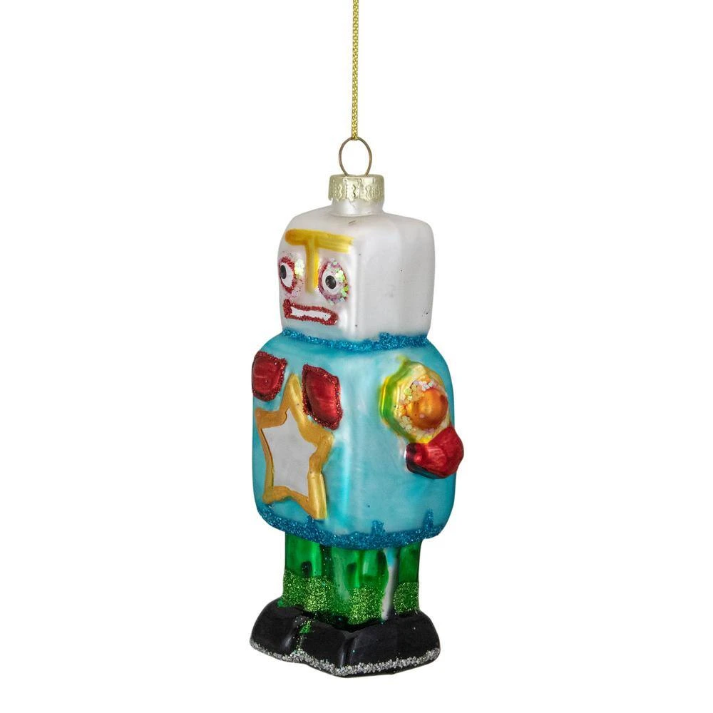 Northlight 4.75 In. Multi-Colored Glass Robot Christmas Ornament 2 Northlight 4.75 In. Multi-Colored Glass Robot Christmas Ornament - Image 2