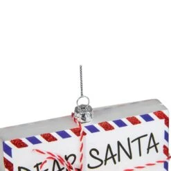 Northlight Envelope USPS "Dear Santa" With Stripes Glass Christmas Ornament-3.5 In. Red -Northlight Shop northlight single christmas ornaments 34313237 44 1000