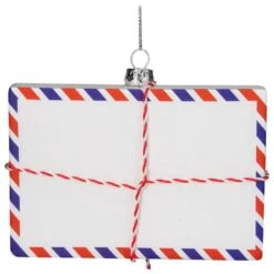 Northlight Envelope USPS "Dear Santa" With Stripes Glass Christmas Ornament-3.5 In. Red -Northlight Shop northlight single christmas ornaments 34313237 fa 1000