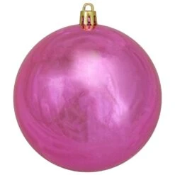 Northlight 4 In. Bubblegum Pink Shatterproof 4-Finish Christmas Ball Ornaments (12-Count) -Northlight Shop northlight single christmas ornaments 34727908 44 1000