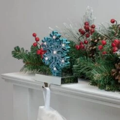 Northlight 7 In. Blue And Silver LED Lighted Snowflake Christmas Stocking Holder -Northlight Shop northlight stocking holders 34865040 31 1000