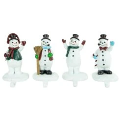 Northlight Winter Ready Glitter Snowman Christmas Stocking Holders-7in.-Set Of 4