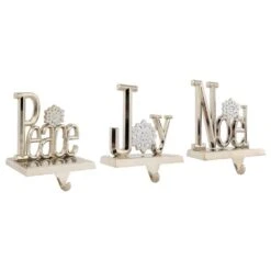 Northlight Peace Joy And Noel Metal Christmas Stocking Holders-6.5in.-Set Of 3 11 Northlight Peace Joy And Noel Metal Christmas Stocking Holders-6.5in.-Set Of 3 -Northlight Shop northlight stocking holders 35697019 1f 1000