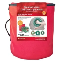 Northlight 10 In. Large 3 Reel Red Christmas Light Storage Bag 8 Northlight 10 In. Large 3 Reel Red Christmas Light Storage Bag -Northlight Shop northlight wreath storage 34851031 1f 1000