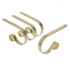 3 In. Brass Stocking Holder (4-Pack)