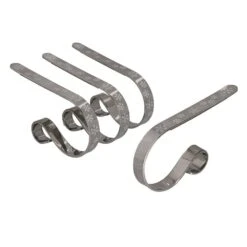 2.5 In. Metal Silver With White Snowflakes MantleClip Stocking Holder (4-Pack)