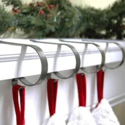 Pewter Stocking Holder (4-Pack) -Northlight Shop original mantleclip stocking holders mc0440 31 1000