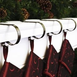 2.5 In. Metal Antique Brass MantleClip Stocking Holder (4-Pack) -Northlight Shop original mantleclip stocking holders mc0450 31 1000