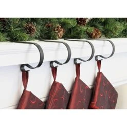 2.5 In. Steel Matte Black MantleClip Stocking Holder (4-Pack) 13 2.5 In. Steel Matte Black MantleClip Stocking Holder (4-Pack) -Northlight Shop original mantleclip stocking holders mc0480 31 1000