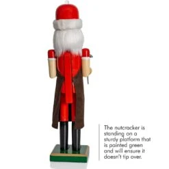 15 In. Wooden Christmas Toy Maker Nutcracker-Red And Green Wood Nutcracker With Brown Apron, Toy Car And Hammer-Holiday -Northlight Shop ornativity christmas figurines or 176 44 1000