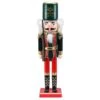 15 In. Wooden Christmas Toy Soldier Nutcracker-Red And Black Nutcracker Soldier With A Rifle Gun, Holiday Nutcracker