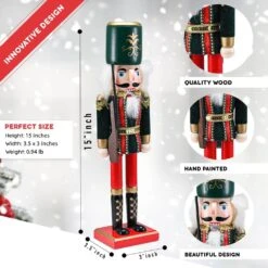15 In. Wooden Christmas Toy Soldier Nutcracker-Red And Black Nutcracker Soldier With A Rifle Gun, Holiday Nutcracker 12 15 In. Wooden Christmas Toy Soldier Nutcracker-Red And Black Nutcracker Soldier With A Rifle Gun, Holiday Nutcracker -Northlight Shop ornativity christmas figurines or 198 fa 1000