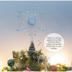 Jewel Star Tree Topper - Gold Glitter Sparkling Metal Wire Star Topper With Sparkly Gem Finish Tree Top Decor -Northlight Shop ornativity christmas tree toppers or 157 4f 1000