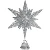 Silver Star Tree Topper - Christmas Silver 3D Glitter Star Ornament Treetop Decoration -Northlight Shop ornativity christmas tree toppers or 166 64 1000