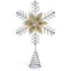 Glitter Snowflake Tree Topper - Silver And Gold Bare Branches Sparkling Gem Christmas Star Tree Top Decor -Northlight Shop ornativity christmas tree toppers or 168 64 1000
