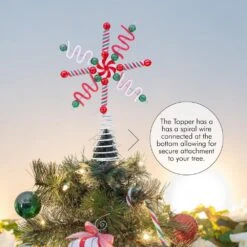 Candy Snowflake Tree Topper - Peppermint Candy Cane Sour Licorice Star Snowflake Christmas Tree Topper Decor -Northlight Shop ornativity christmas tree toppers or 180 4f 1000
