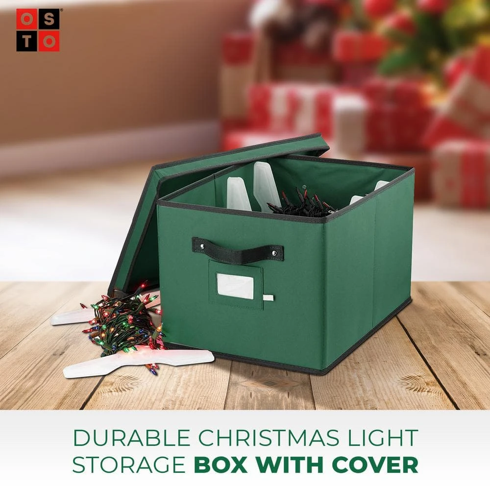 10 In. Green Polyester 600 Denier Oxford Christmas Light Storage Box (800-Light Bulbs) 2 10 In. Green Polyester 600 Denier Oxford Christmas Light Storage Box (800-Light Bulbs) - Image 2