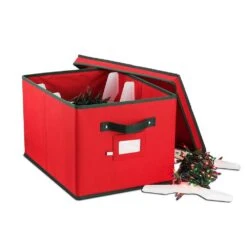 10 In. Red Polyester 600 Denier Oxford Christmas Light Storage Box (800-Light Bulbs) -Northlight Shop osto christmas light storage osd 110 rd h 4f 1000