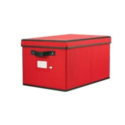 10 In. Red Polyester 600 Denier Oxford Christmas Light Storage Box (800-Light Bulbs)