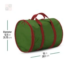 15 In. Green Non-Woven Christmas Light Storage Bag With 3 Cardboard Wraps -Northlight Shop osto christmas light storage osp 117 grn h 1f 1000