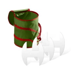 15 In. Green Non-Woven Christmas Light Storage Bag With 3 Cardboard Wraps