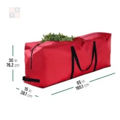 Red Tear Proof Artificial Tree Storage Bag For Trees Up To 9 Ft. Tall -Northlight Shop osto christmas tree storage osd 103 rd h 4f 1000