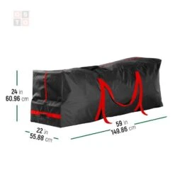 Black Tear Proof Artificial Tree Storage Bag For Trees Up To 9 Ft. Tall -Northlight Shop osto christmas tree storage osd 106 blk h 4f 1000