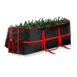 Black Waterproof Artificial Tree Storage Bag For Trees Up To 9 Ft. Tall