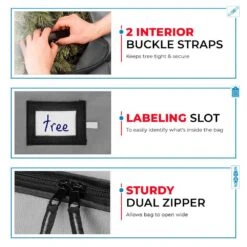 Gray Rolling Artificial Tree Storage Bag For Trees Up To 7.5 Ft. Tall -Northlight Shop osto christmas tree storage osd 117 gry h 4f 1000