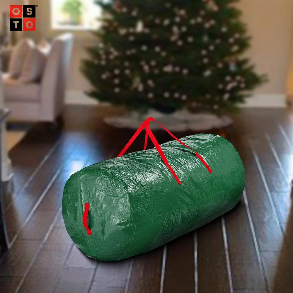 Green Waterproof Artificial Tree Storage Bag For Trees Up To 7.5 Ft. Tall 4 Green Waterproof Artificial Tree Storage Bag For Trees Up To 7.5 Ft. Tall - Image 4
