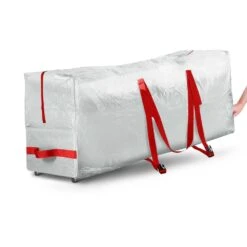 White Rolling Artificial Tree Storage Bag For Trees Up To 9 Ft. Tall