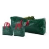 Green Waterproof Artificial Tree Storage Bag For Trees Up To 9 Ft. Tall Plus 2 Garland Bags(3-Pack) -Northlight Shop osto christmas tree storage osp 147 grn h 64 1000