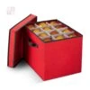 12 In. Red 600D Polyester Holiday Ornament Storage Box (36-Ornaments) -Northlight Shop osto decoration storage osd 118 rd h 64 1000