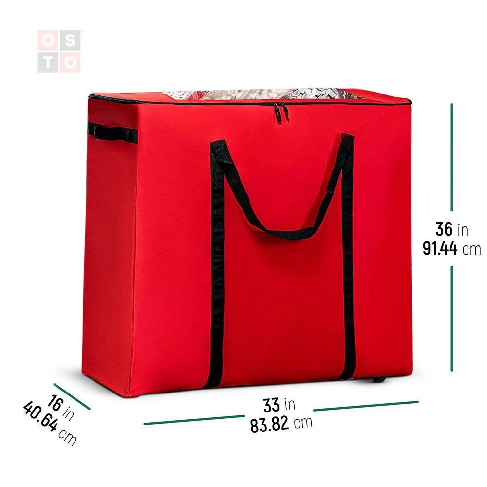 33 In. Red 600D Oxford Polyester Christmas Accessory Storage Bag 4 33 In. Red 600D Oxford Polyester Christmas Accessory Storage Bag - Image 4