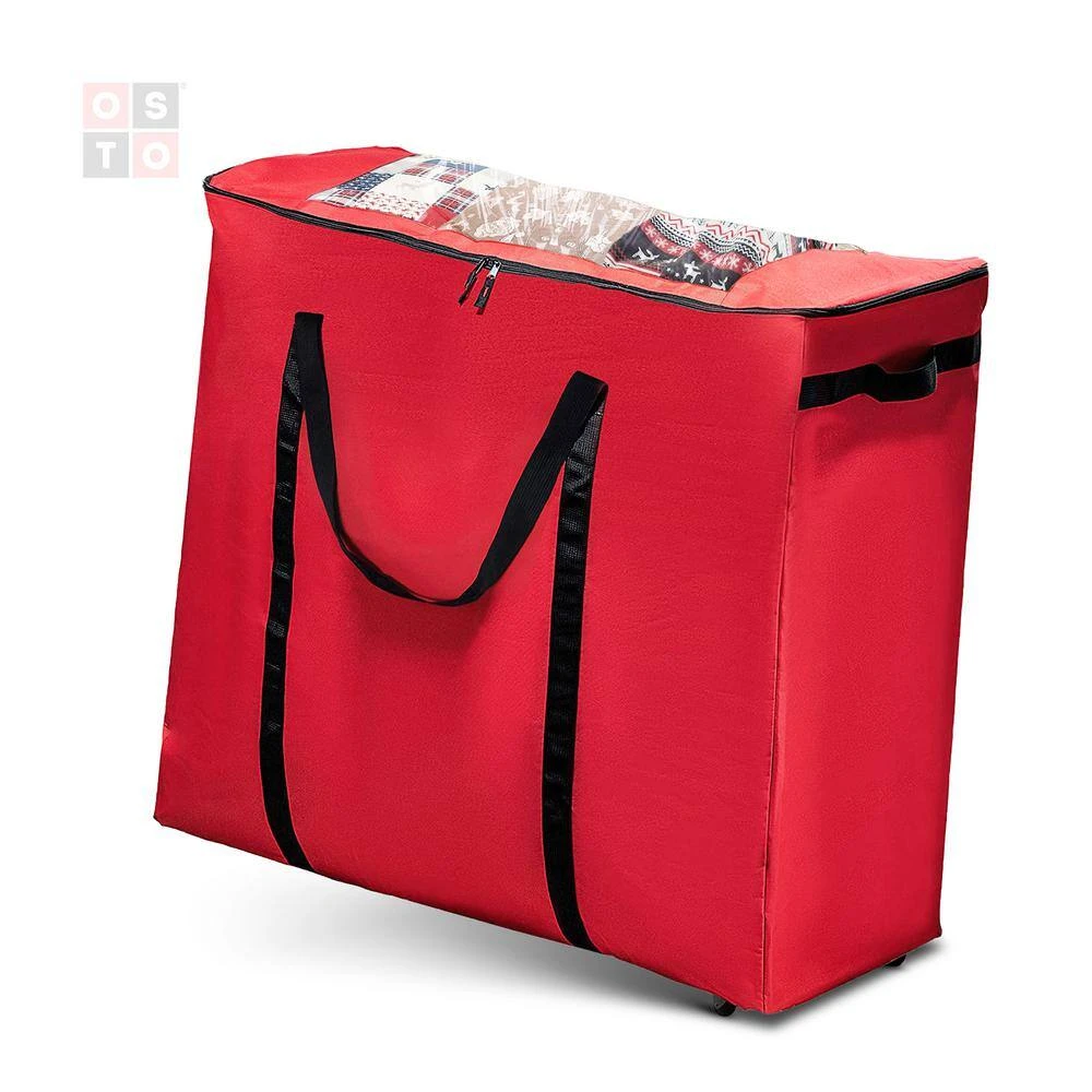 33 In. Red 600D Oxford Polyester Christmas Accessory Storage Bag 2 33 In. Red 600D Oxford Polyester Christmas Accessory Storage Bag - Image 2