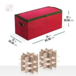 24 In. Red Non-woven Ornament Storage Box (54-Ornaments) -Northlight Shop osto decoration storage osp 118 rd h 4f 1000