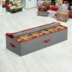 36.5 In. Gray Non-woven Ornament Storage Box (72-Ornaments) -Northlight Shop osto decoration storage osp 119 gray h 1f 1000