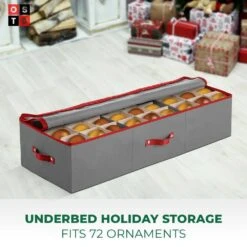 36.5 In. Gray Non-woven Ornament Storage Box (72-Ornaments) -Northlight Shop osto decoration storage osp 119 gray h c3 1000