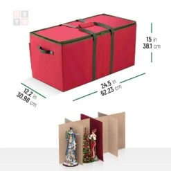 15 In. Red Non-Woven Christmas Figurine Storage Box (8 Figurines -Northlight Shop osto decoration storage osp 120 rd h 4f 1000