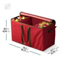 25.5 In. Red Non-Woven Fabric Ornament And Figurine Storage Box (80-Ornaments) -Northlight Shop osto decoration storage osp 121 rd h 1f 1000