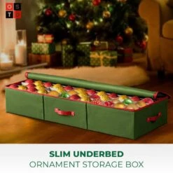 40 In. Green Non-woven Ornament Storage Box (120-Ornaments) -Northlight Shop osto decoration storage osp 125 grn h 4f 1000